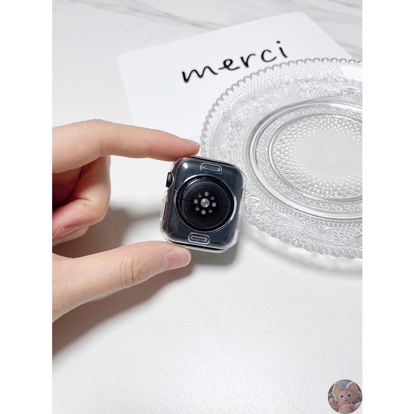 Vỏ bọc silicone siêu mỏng trong suốt cho đồng hồ thông minh iWatch Series 7 6 SE 5 4 3 2 1 Smart Watches Size 41mm 45mm 40mm 38mm 44mm 42mm