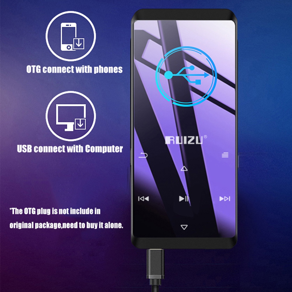 Máy Nghe Nhạc MP3 FAAEAL RUIZU D02 Bluetooth Màn Hình Cảm Ứng Thông Minh HiFi MP4 Kèm Loa