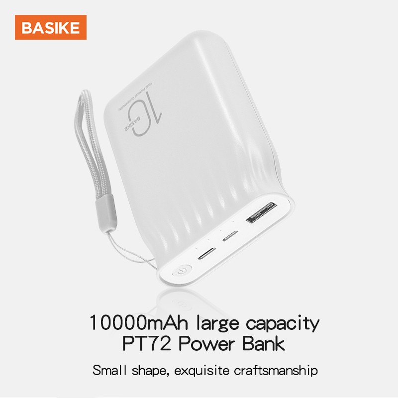 Sạc Dự Phòng Mini BASIKE BSK-PT72 10000mAh Kèm Dây Sạc Chất Lượng Cao