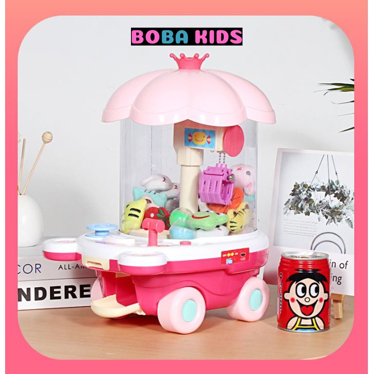 Máy Gắp Thú Bông, Gắp Kẹo cho bé - Kích thước 20 * 26* 34cm - Cắm điện trực tiếp hoặc chạy pin ( Tặng kèm 3 pin)