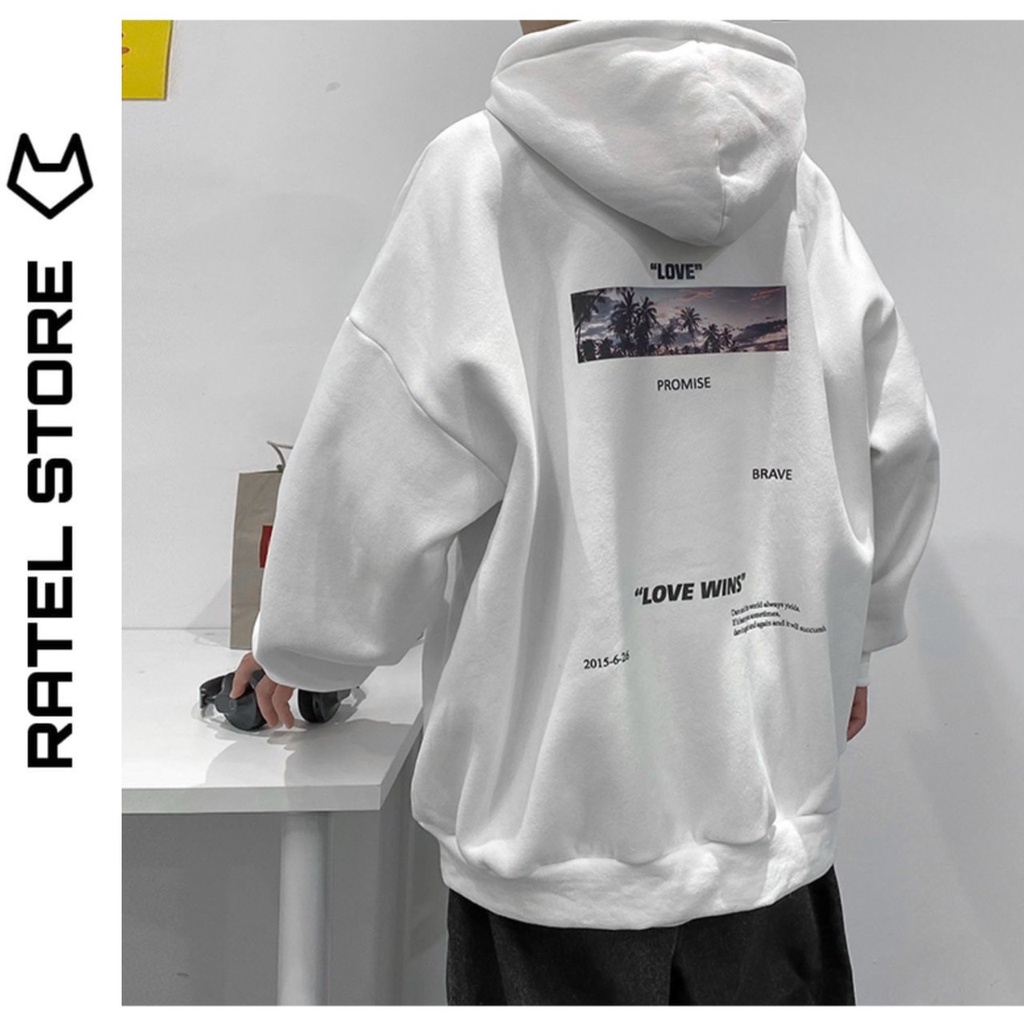 Áo Hoodie Local Brand Nỉ Bông Nam Nữ LOVE WIN Unisex Form Rộng