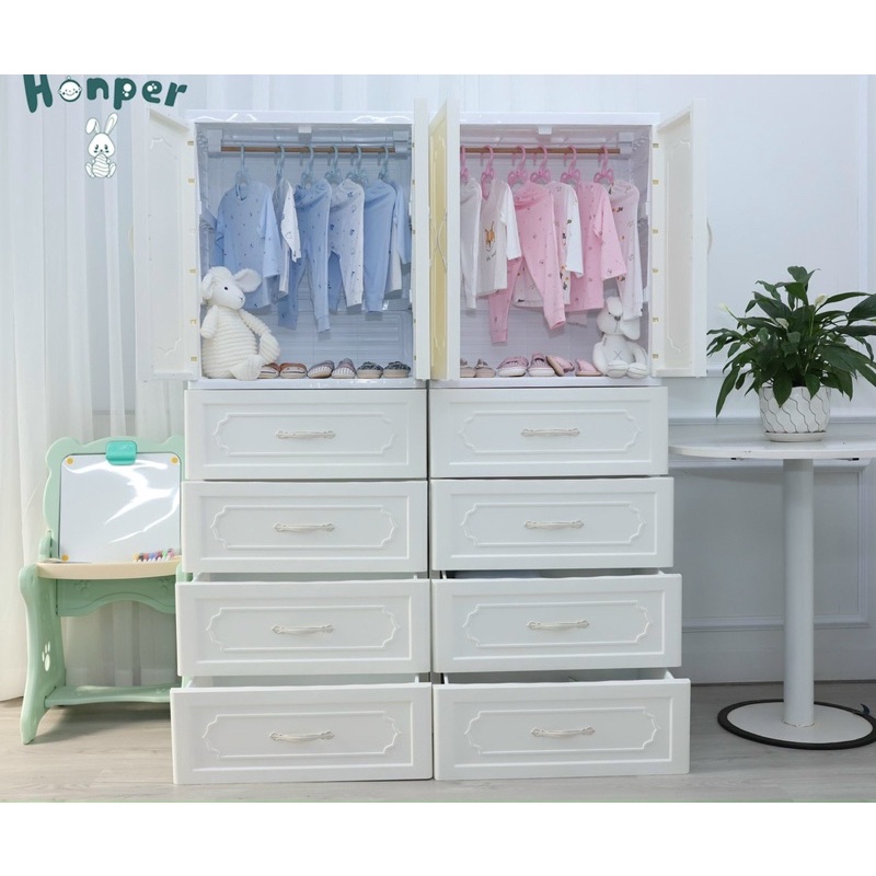 Tủ nhựa Honper 5 tầng vân gỗ cao cấp