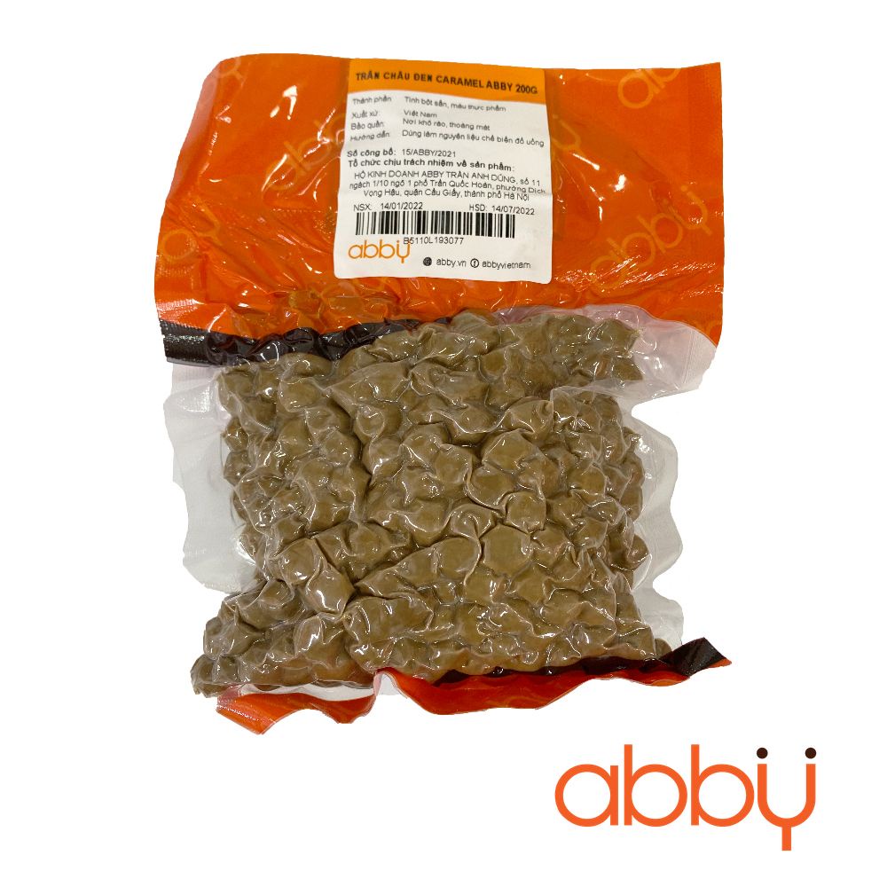 Trân châu đen caramel Abby 200g