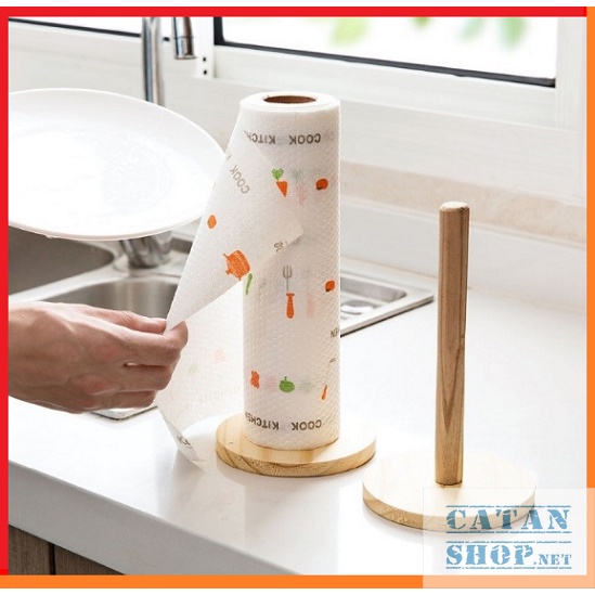 Khăn giấy lau bếp đa năng Đa Năng 20cm 25cm Trắng Họa Tiết, có thể giặt tái sử dụng