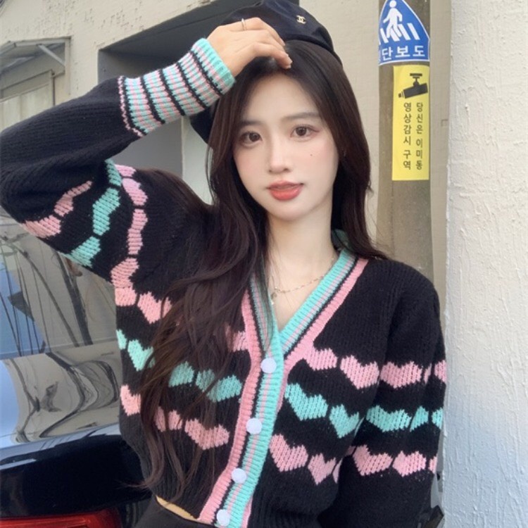 Áo len nữ, Áo len croptop kiểu dáng năng động trẻ trung hàng QC loại 1.