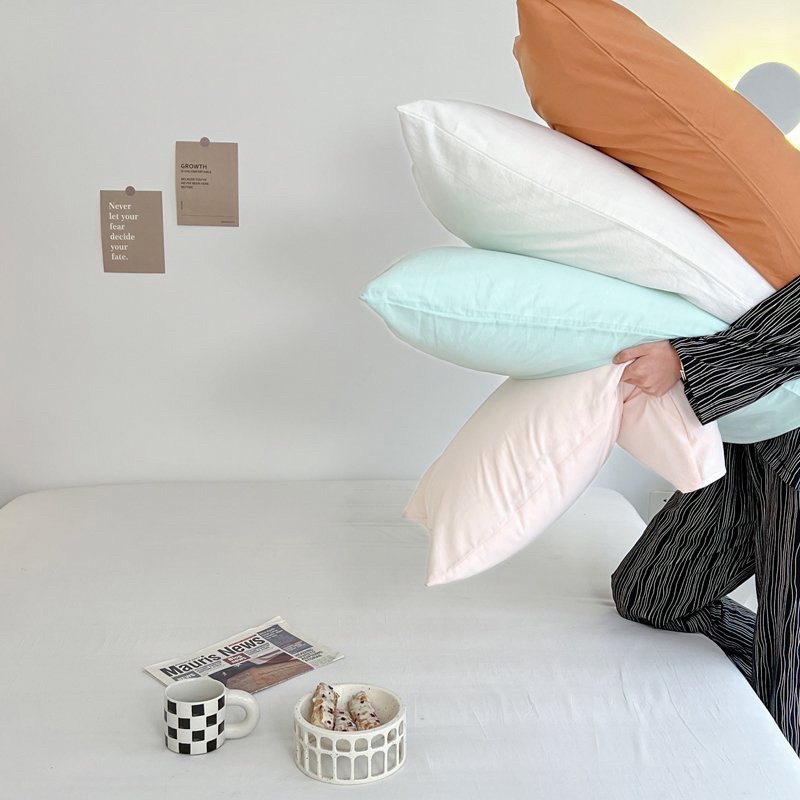 Bộ ga gối Cotton Tici nhiều mầu ga bo chun kèm 2 vỏ gối