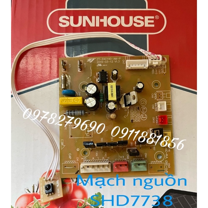 Linh kiện chính hãng - Quạt điều hoà Sunhouse SHD7738 - Mach hiển thị, Mach nguồn, Điều Khiển