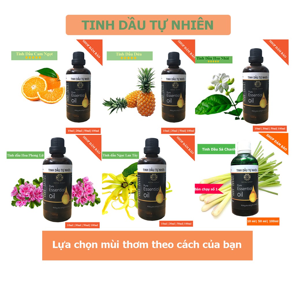 Tinh dầu 100ml Royal Scent nguyên chất có kiểm định (chọn mùi)