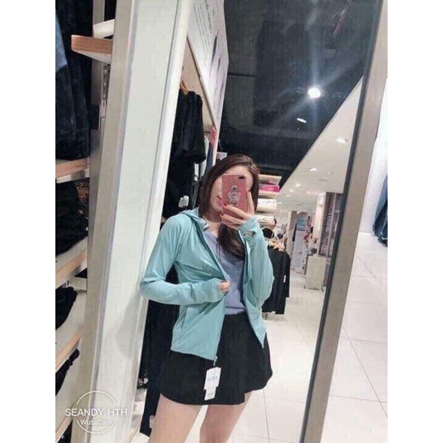 Áo chống nắng thông hơi đục lỗ dáng ngắn cho bạn nữ