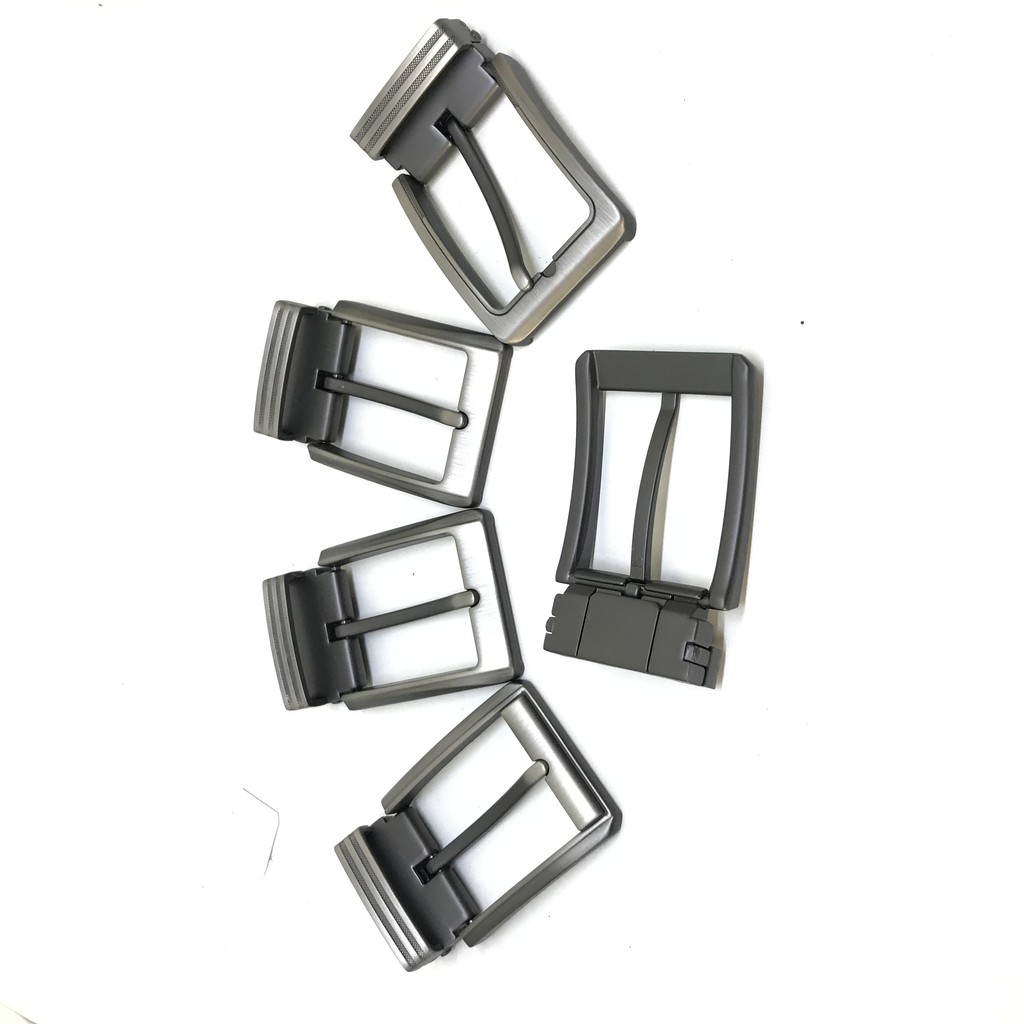 Đầu khóa thắt lưng, mặt thắt lưng nam kiểu khóa kim kẹp 3.5cm màu chì