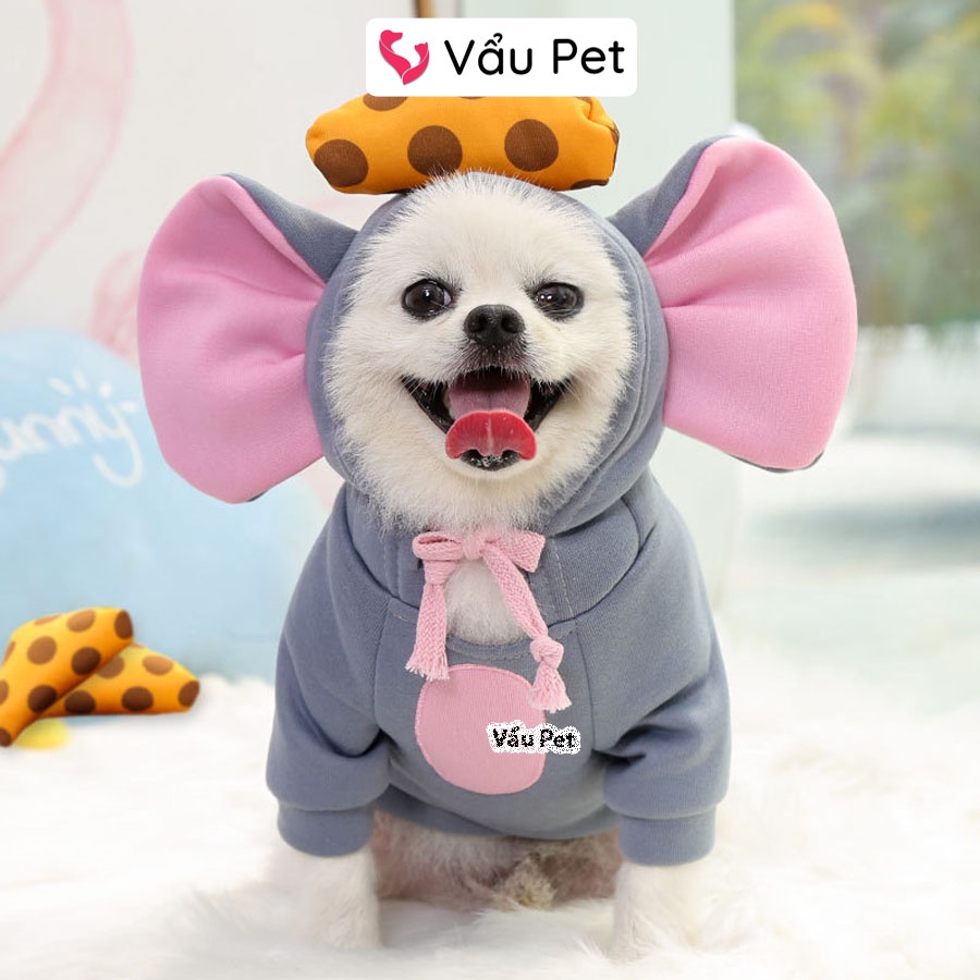Áo cho chó mèo áo nỉ tai chuột - Quần Áo Cho Chó Poodle, Con, Lớn, Mèo, Thú Cưng Vẩu Pet Shop