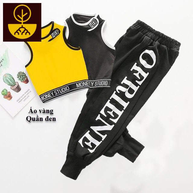 Đồ bộ quần áo thun bé gái, áo body lửng kết hợp quần dài, thời trang thể thao (200544) Mi Mi shop
