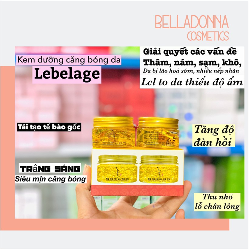 Set 02 Kem Dưỡng Tinh Thể Vàng 24K Lebelage Heeyul Premium 24k Gold Ampoule Cream (25ml x 2)