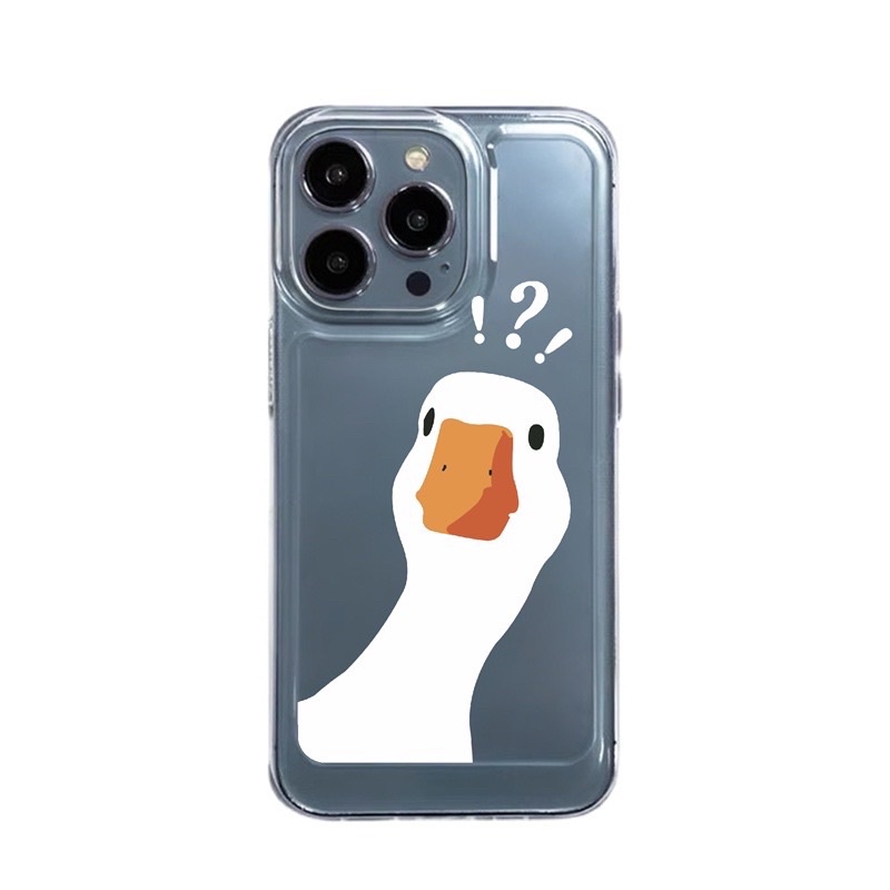 Ốp iphone Space trong suốt vịt trắng Silicon dẻo viền vuông 7/8//8plus/x/xs/XR/xsmax/11/11promax/12/12promax/13/14promax