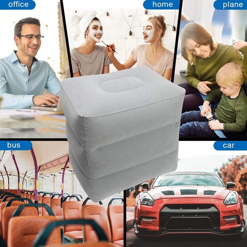 Ghế Bơm Hơi Có Thể Điều Chỉnh Chiều Cao Để Chân / Bậc Thang Gấp Gọn Cho Bé Khi Đi Cắm Trại Ngoài Trời