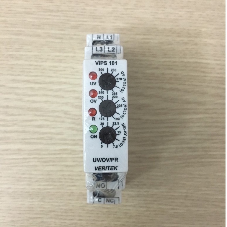 Rơle bảo vệ điện áp 3P+N hoặc 1P+N Veritek VIPS101