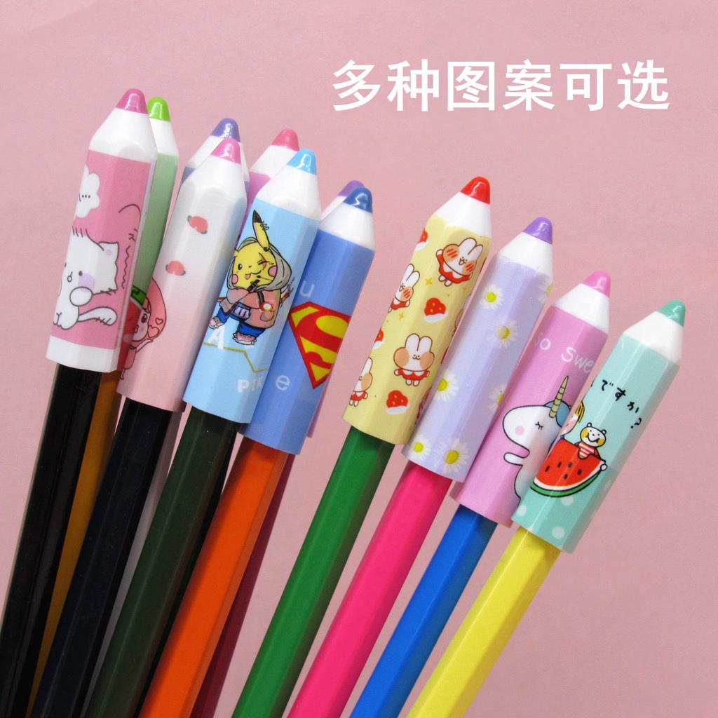 Set 4 Nắp Đậy Bút Chì Họa Tiết Hoạt Hình Dễ Thương wj156