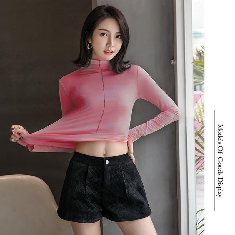 Áo giữ nhiệt nữ cổ 3cm chất thun đanh mịn freesize &lt;65kg - hàng cao cấp FA02