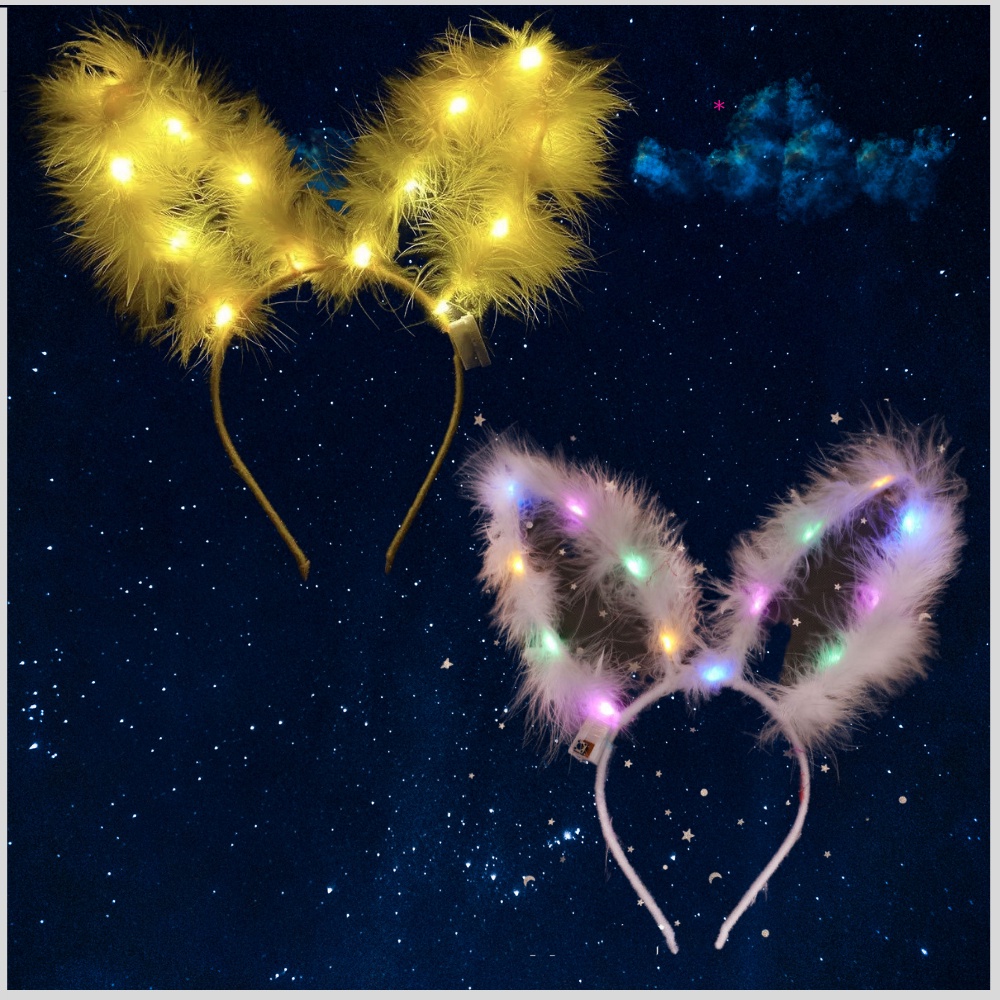 Bờm thiên thần tai mèo tai thỏ phát sáng cho trung thu cho bé babyegg