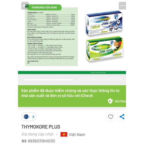 Siro tăng cường sức đề kháng THIMO KOREPLUS SỮA NON - Hộp 20 ống - giúp kích thích ăn ngon,tăng cường đề kháng