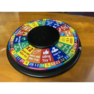 Bàn xoay ăn nhậu uống rượu bia 16 câu Tiếng Việt, đường kính 24cm, đồ chơi siêu vui nhộn