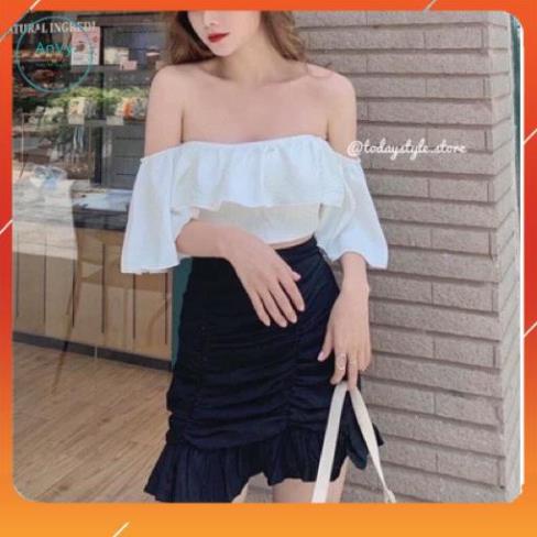 Áo thun nữ, áo trễ vai 1 dây chất liệu cotong sang chảnh 3màu đen, trắng, vàng | BigBuy360 - bigbuy360.vn