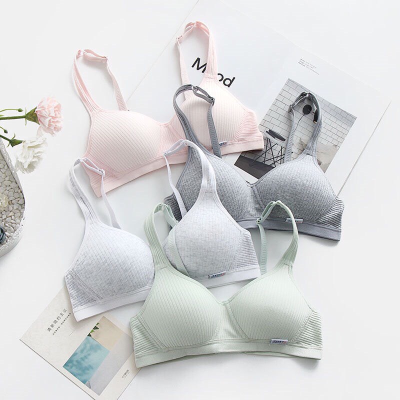 Áo lót nữ áo ngực nữ sinh không gọng mút mỏng chất cotton cài sau A10 | BigBuy360 - bigbuy360.vn