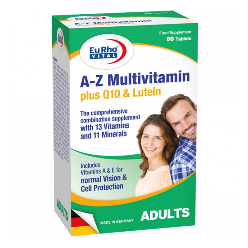 Thực phẩm bổ sung đa vitamin EuRho Vital A-Z Multivitamin Plus Q10 &amp; Lutein