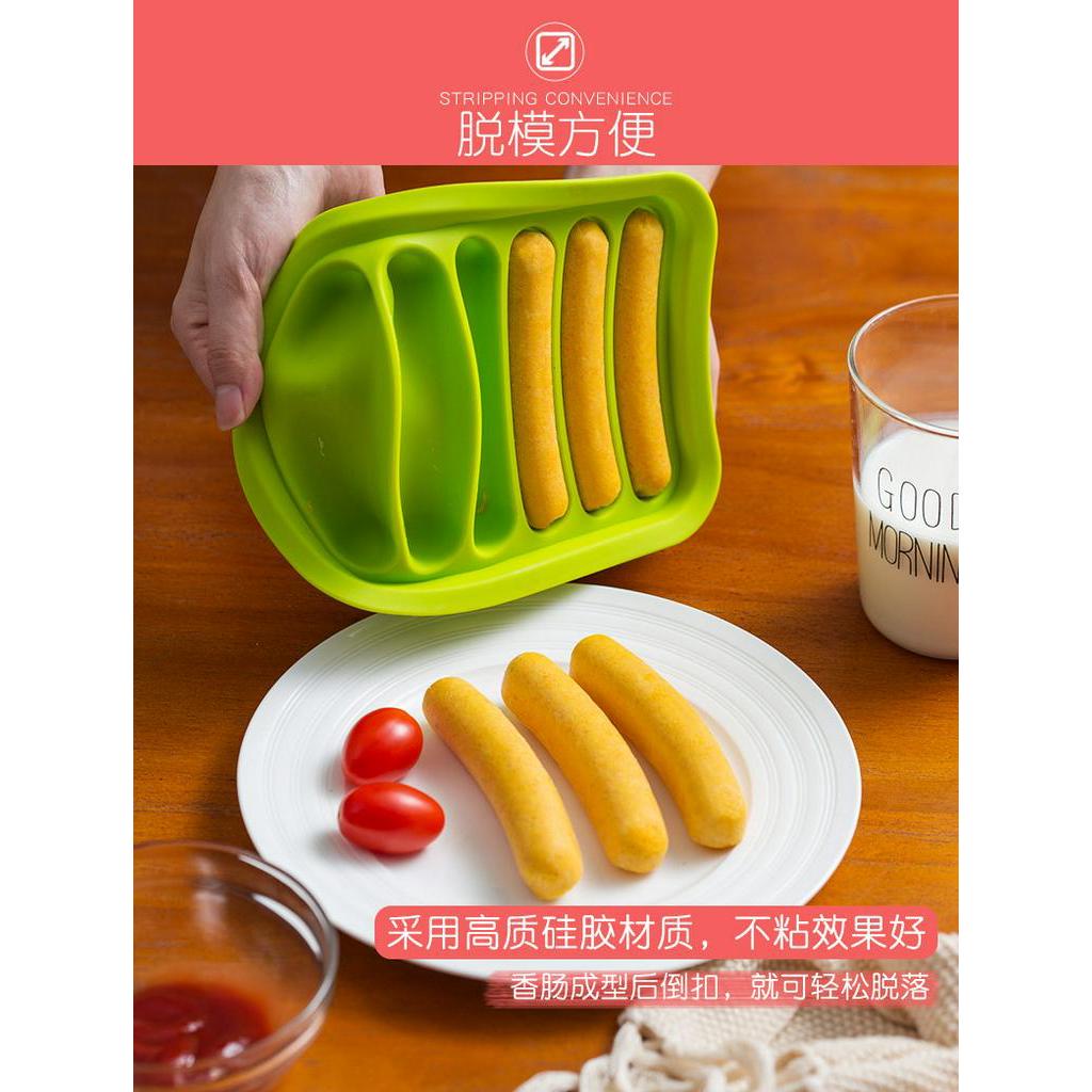 Khuôn Silicone Làm Xúc Xích 6 Ngăn Tiện Lợi