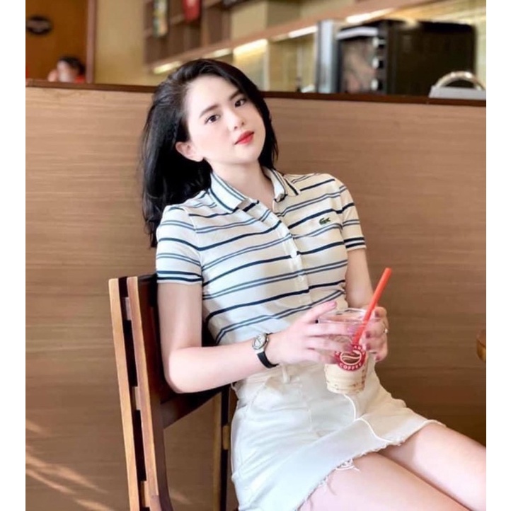 Áo polo kẻ lascotee