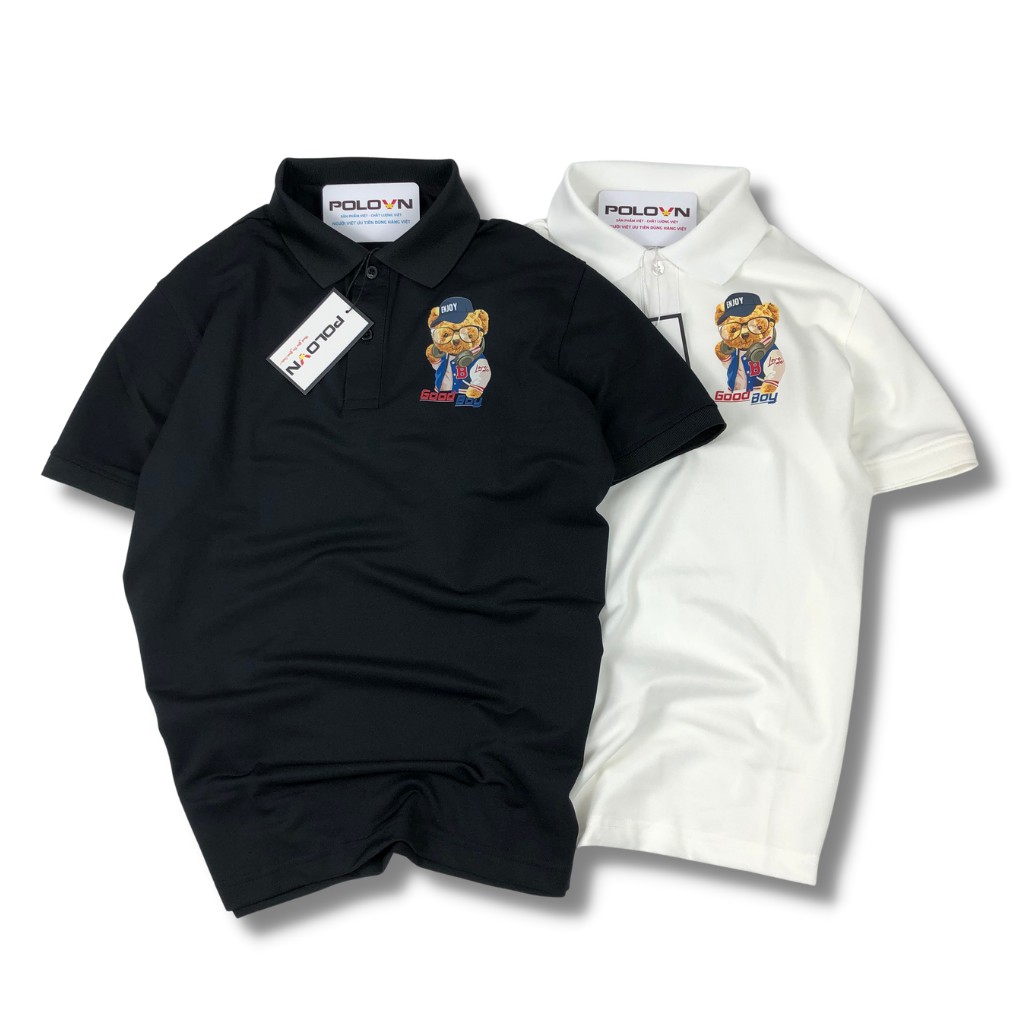 Áo thun polo nam cổ bẻ , vải cá sấu , hình Gấu Good Boy - hình ảnh sắc nét ,không xù lông, không ra màu, không co rút áo | BigBuy360 - bigbuy360.vn