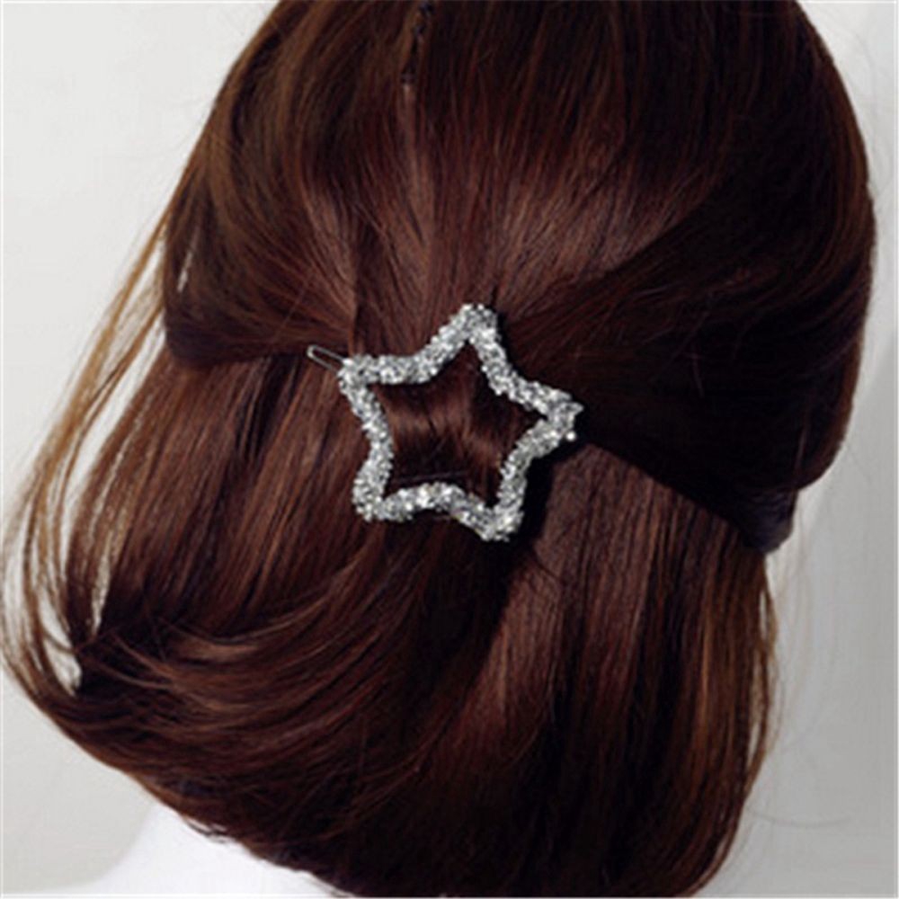 Kẹp tóc hình tam giác ngôi sao đa dạng đính kim cương giả lấp lánh thời trang cho nữ