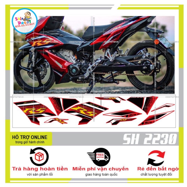 TEM RỜI WINNER X RS DÁN XE ĐỎ -- SHIN DECAL 2