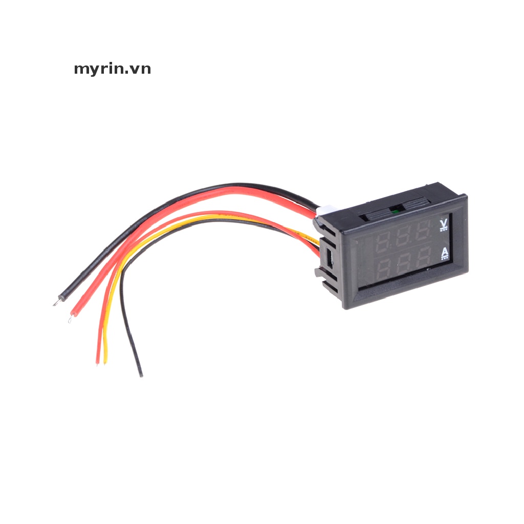 Đồng Hồ Đo Điện Áp Kỹ Thuật Số Có Đèn LED Xanh + Đỏ DC 100V 10A