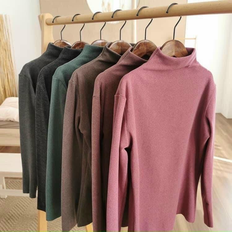 Áo len cổ lọ giữ nhiệt kèm túi zip hot hit H001