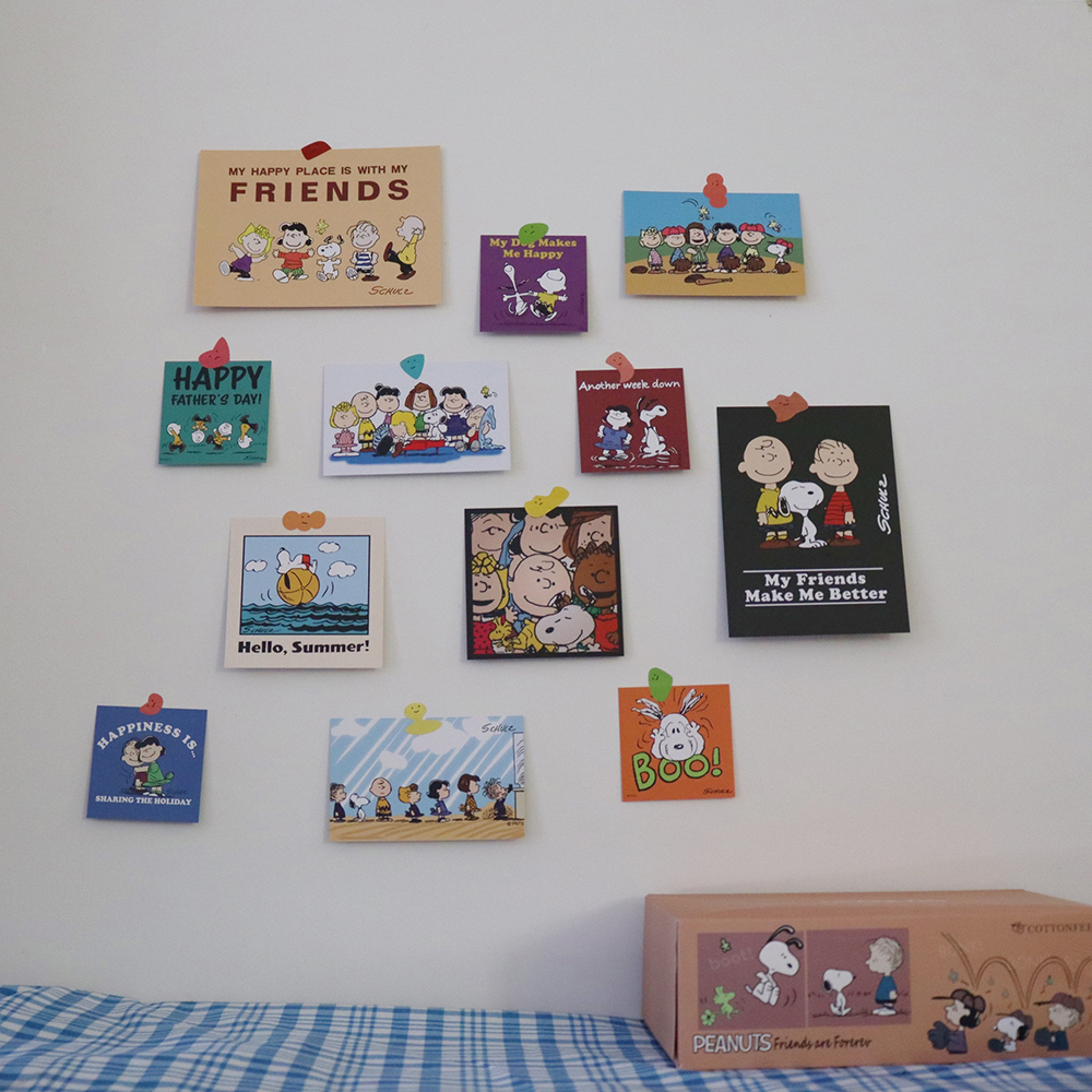 Set 12 hình thẻ giấy nhỏ gọn phong cách Hàn dùng trang trí phòng nhà độc đáo | BigBuy360 - bigbuy360.vn