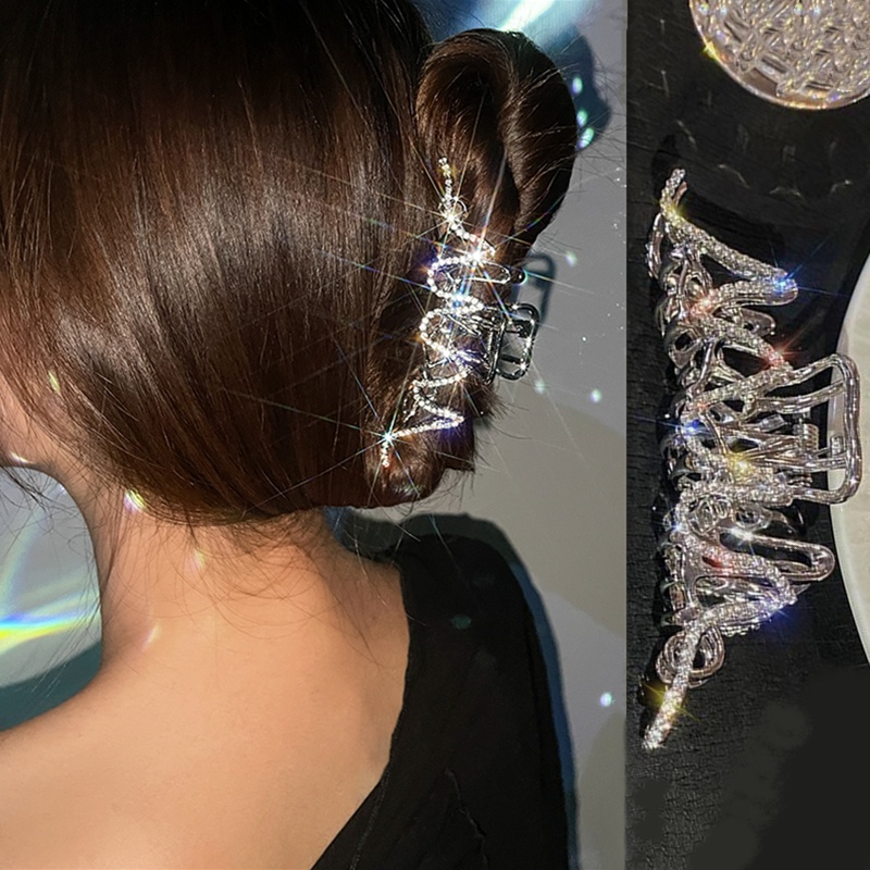 Kẹp Tóc Kim Loại Đính Đá Nhân Tạo Phong Cách Hàn Quốc