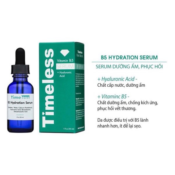 [Mã ICBBACK1219 hoàn 20K xu đơn 0Đ] [Timeless] Serum phục hồi da, dưỡng ẩm Vitamin B5 | BigBuy360 - bigbuy360.vn