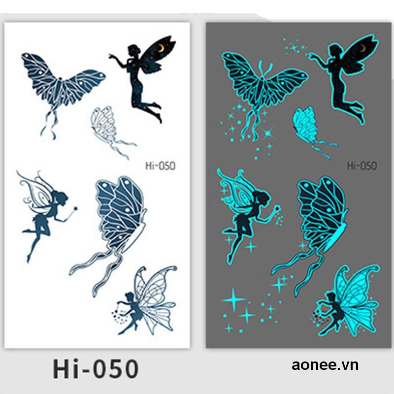 ✨✨Miếng Dán Hình Xăm Phát Quang Chống Thấm Nước Hình Bướm Độc Đáo