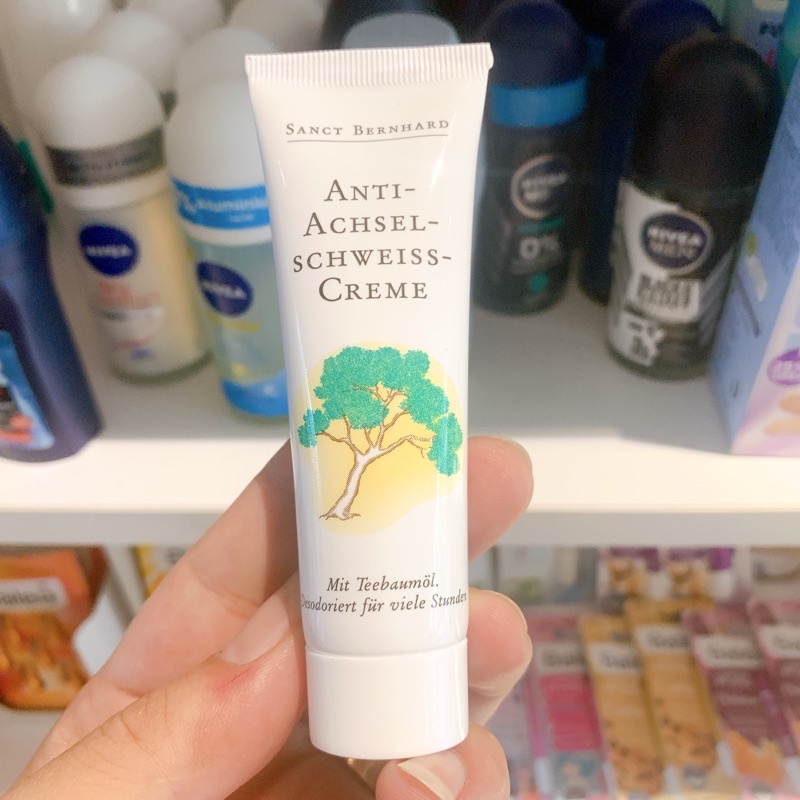 Kem bôi chống hôi nách và ngăn ngừa mồ hôi nách, chân Anti Achsel Schweiss Creme Sanct Bernhard - 25ml