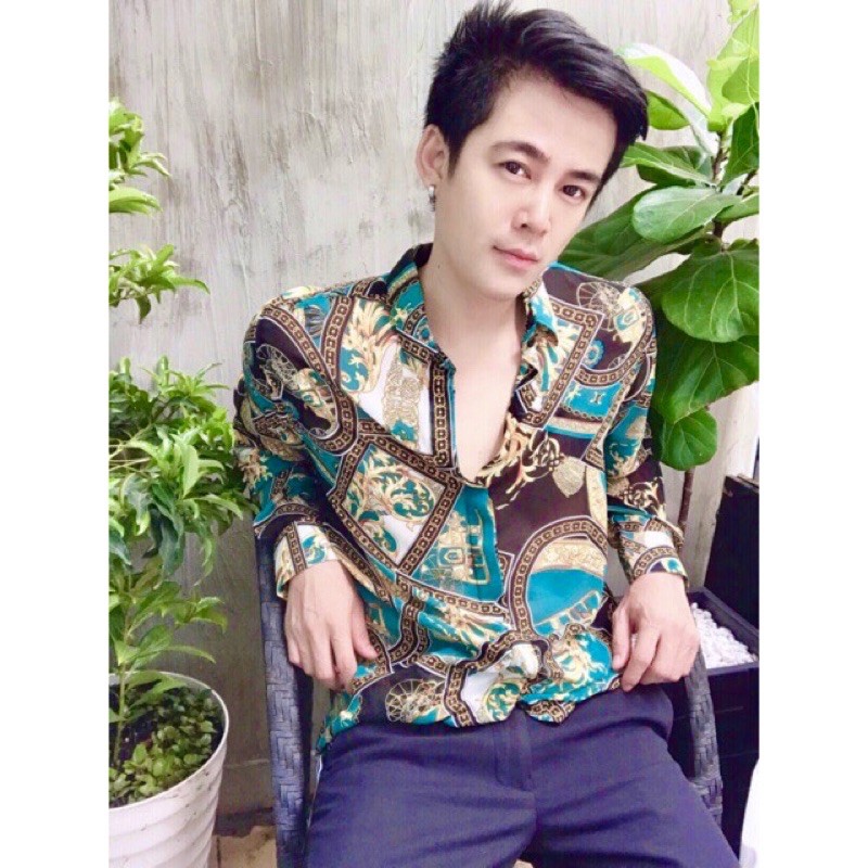 Sơ mi họa tiết bắt mắt chất vải voan mịn