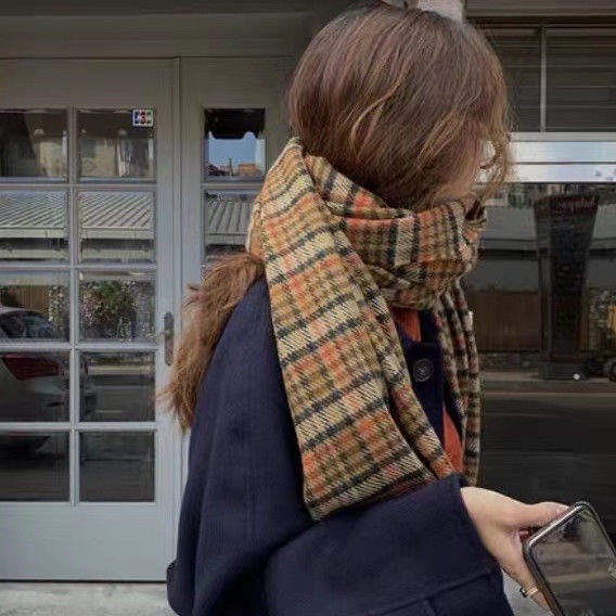 Khăn choàng cổ họa tiết ca rô thời trang thu đông mới 2021 dành cho học sinh
 | BigBuy360 - bigbuy360.vn