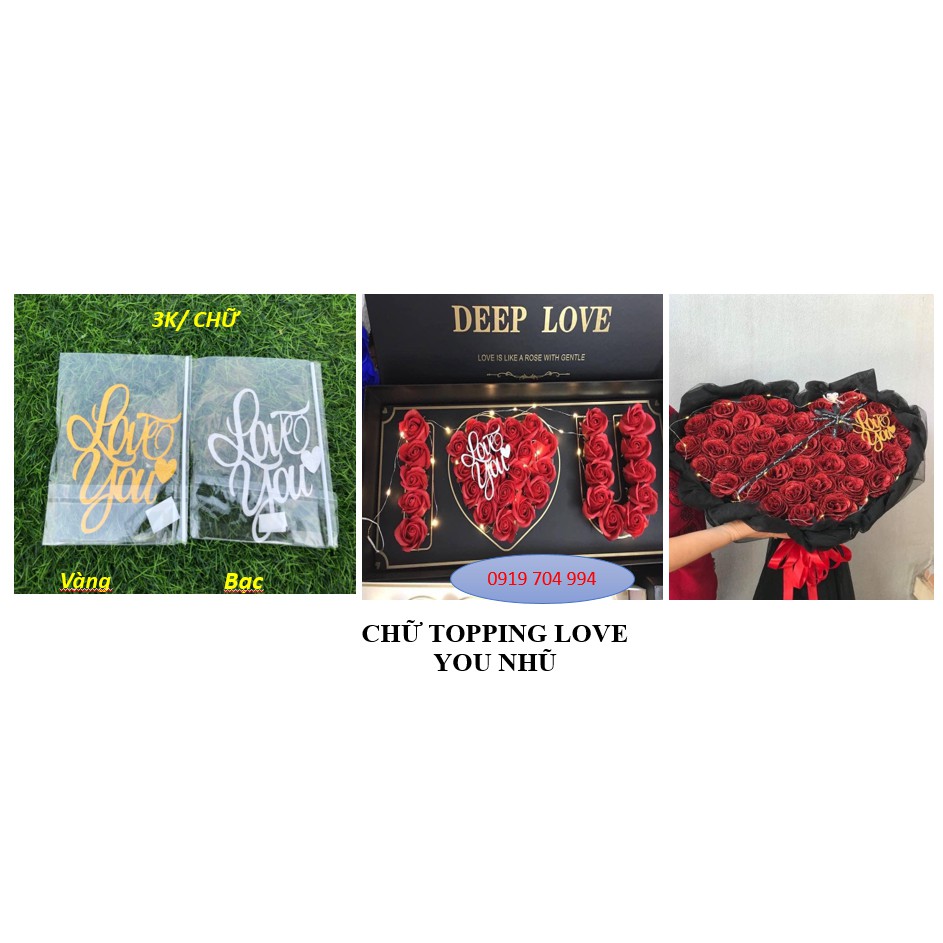 Set 10 topper CHỮ TRANG TRÍ