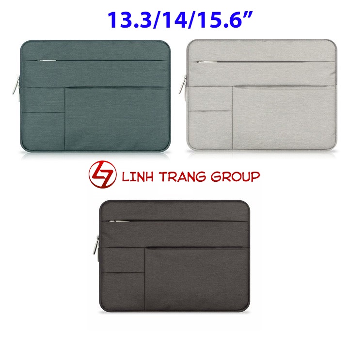 Túi chống sốc 2 ngăn, 2 túi phụ cho laptop - Oz30