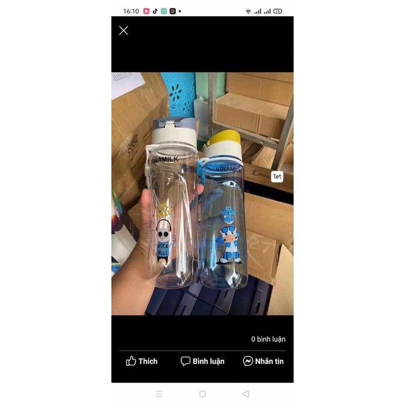 Bình nước cho trẻ em năng động  DUY TÂN_ADM Hàng khuyến mại cty vinami tích 700ml có quai sách và nắp bật tự động