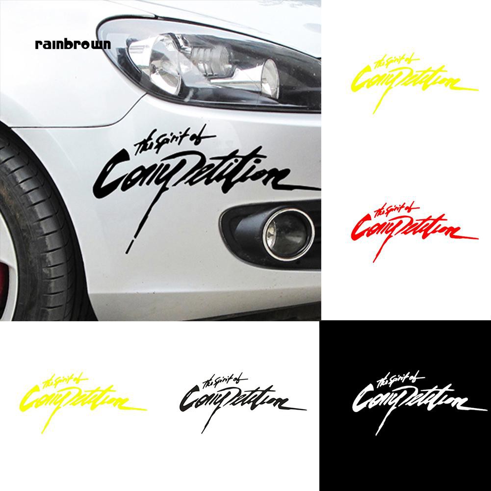 Giấy dán Sticker phản quang họa tiết chữ RB _ the spirit of competition dùng để trang trí ô tô
