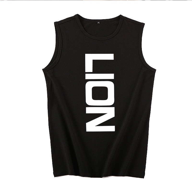 Áo ba lỗ tanktop Lion chất vải thun lạnh cổ tròn form rộng sát nách tập gym co giãn mùa hè