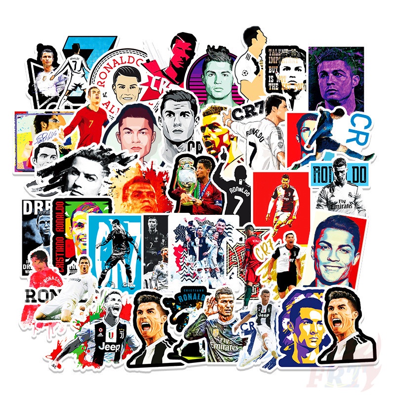Set 100 sticker cầu thủ bóng đá nổi tiếng .C. Age - Leo Messi &amp; Cristiano Ronaldo DIY thời trang không thấm nước