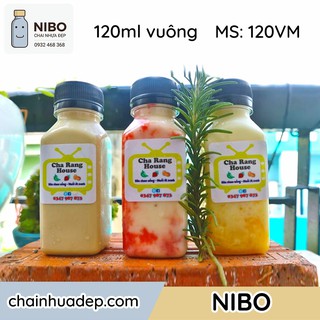 [Chai nhựa 100ml] chai nhựa đựng sữa chua 120ml vuông | HÀNG CHÍNH HÃNG NIBO | MS: 120VM