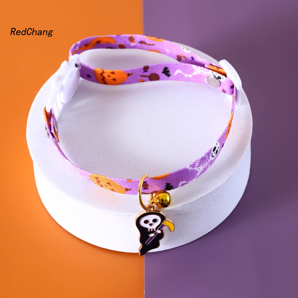 Vòng đeo cổ có chuông mềm mại phong cách Halloween cho thú cưng